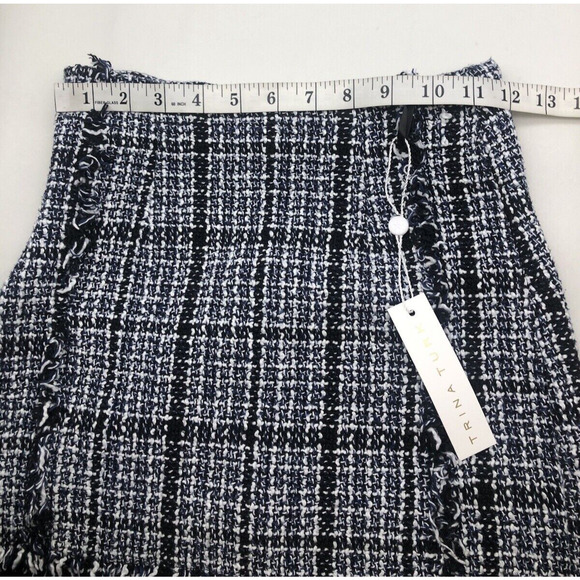 $398 Trina Turk Riya Skirt Distressed Style Tweed Mini Skirt Size-00 *READ - Picture 16 of 16